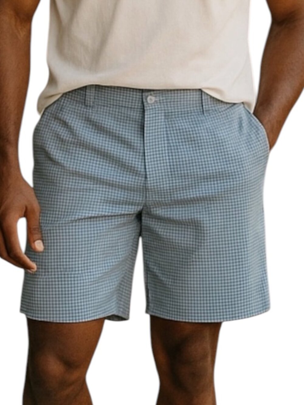Callaway Golf Shorts Mens 40 Light Blue Grid Pattern Plaid REPREVE Sustainable